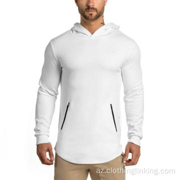 Mens Pullover Fleece başlıqlı şalvar